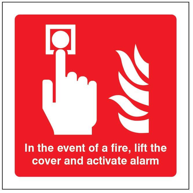 Fire Alarm Activation Sign with Protective Cover